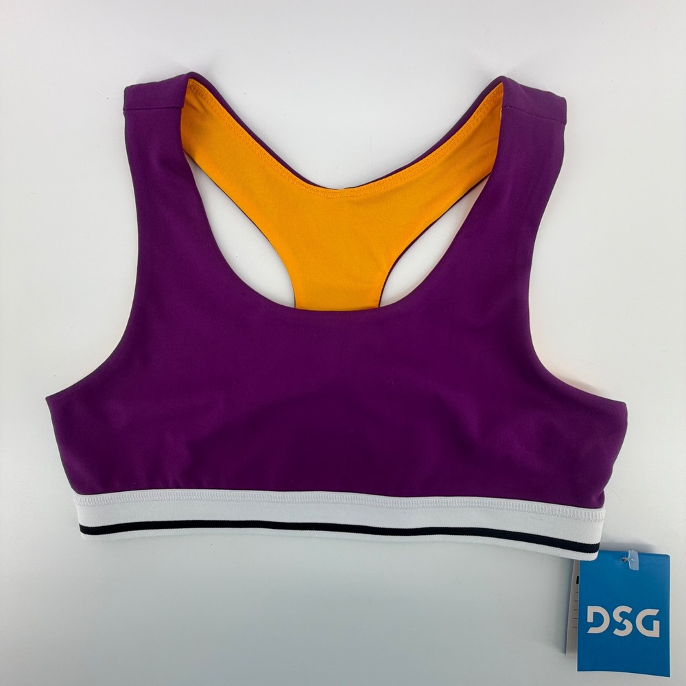 DSG girl Racer Back Momentum‎ Bra Vibrant Violet Orange CKP9492CN Size L 14 NEW